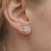 Moissanite Pavé Clover Leaf Silver Studs | Jardin