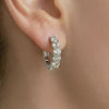 2.8CT Moissanite Cluster Silver Hoops | Aria