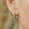 1.14CT Moissanite Bezel Bubble Silver Huggie Hoops | Aria