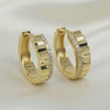 Moissanite Full Eternity Fluted Gold Small Hoops | Aria