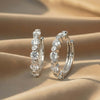 1.14CT Moissanite Bezel Bubble Silver Huggie Hoops | Aria